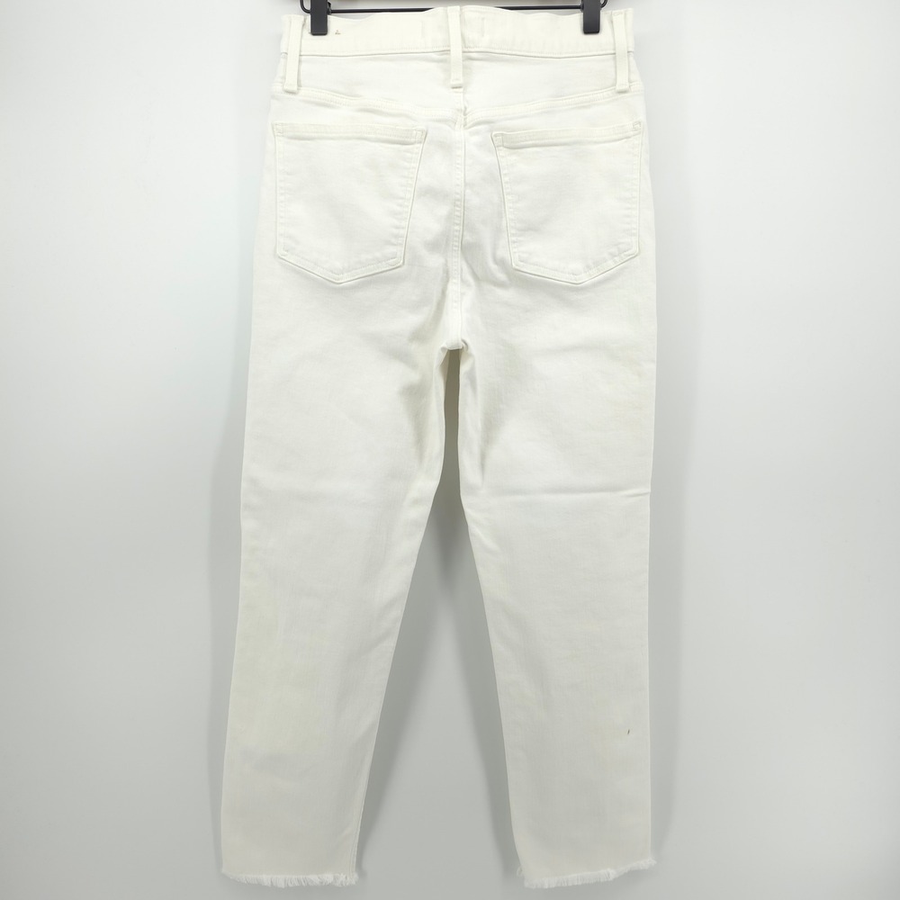 Madewell The Perfect Vintage Crop Womens Jean Size 28 White Raw Hem High Rise - Picture 4 of 12